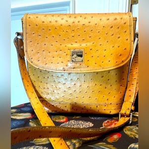 Dooney & Bourke Tan Crossbody Bag with Ostrich Texture